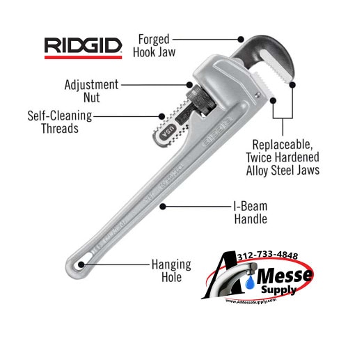 RIDGID 31090, 10" Aluminum Straigh