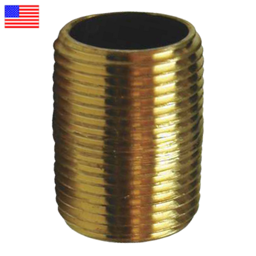 3/8" x Close Red Brass Nipple