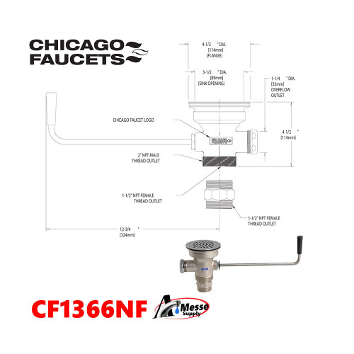 Chicago Faucet 1366-NF Twist Sink