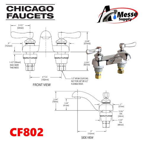 CHICAGO FAUCET 4" CC Lavatory Fauc