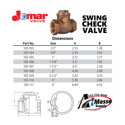 T-501 Bronze 2" Swing Check Valve