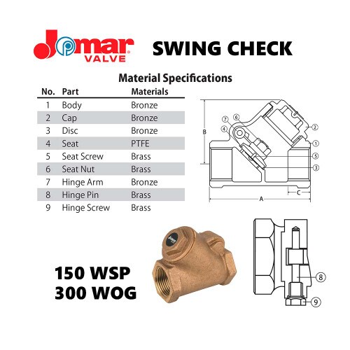 T-511 Bronze 2-1/2" Swing Check Va