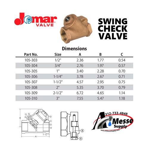 T-511 Bronze 2-1/2" Swing Check Va