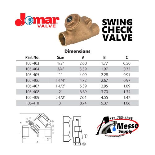 S-511 Bronze 1-1/4" Swing Check Va