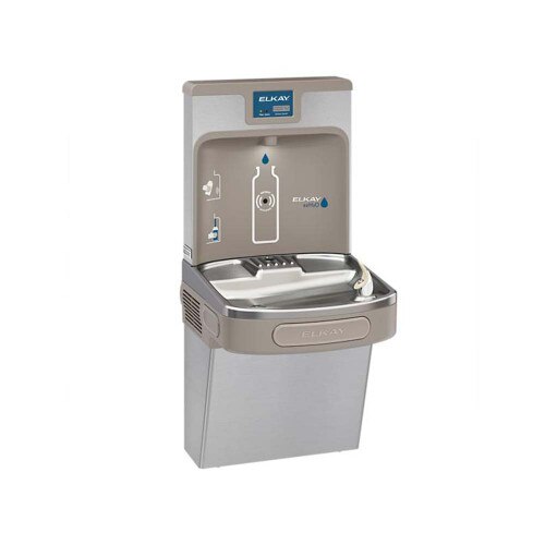 Elkay LZSTL8WSLP - Stazione di riempimento per bottiglie EZH2O con refrigeratore ADA a due livelli, grigio chiaro