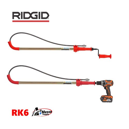 RIDGID 59797 K-6 Toilet Auger, 6-Foot Toilet Auger Snake with Bulb Head to  Clear Clogged Toilets 