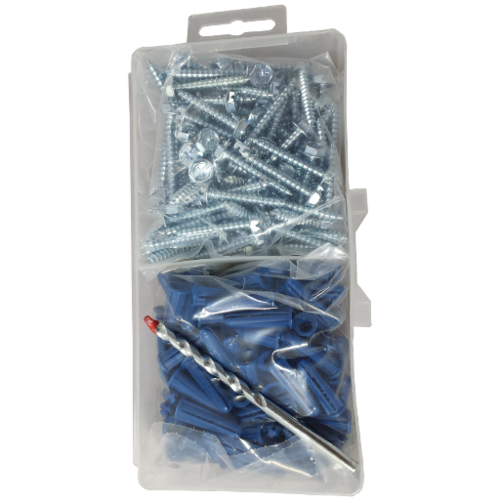 Screw and Anchor Kit, 100 Pc. 1-1/