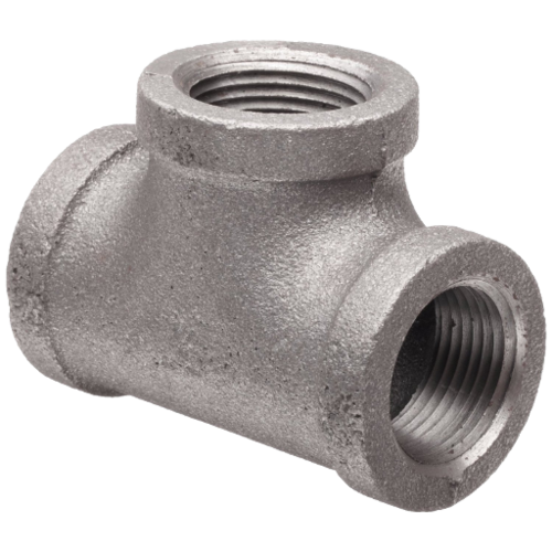 1-1/4" x 1-1/4" x 1/2" Black Tee S